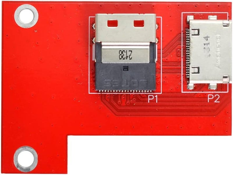 CY PCI-Express 4.0 Slimline SAS SFF-8654 to Oculink SFF-8611 SFF-8612 PCBA Female Adapter with Bracket - Image 1